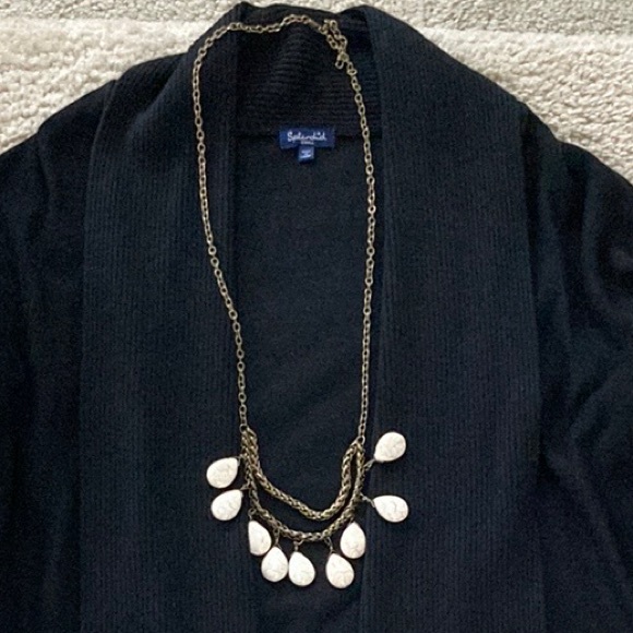 Splendid Black Shawl Collar Open Cardigan - Picture 2 of 9